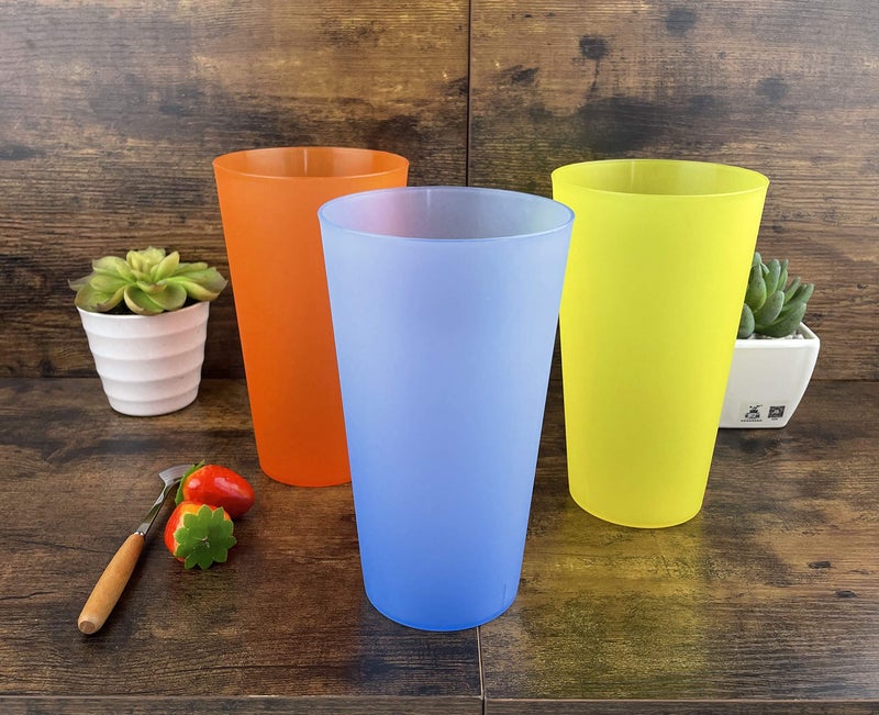 AOYITE Large Plastic Cups Reusable - 32 oz Water Tumblers Unbreakable Drinking Glasses set of 12 - BPA Free Dishwasher Safe Big Plastic Cups for Kids Kitchen Camping Party Outdoor - Image 4